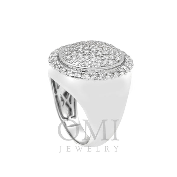 Unisex 14K  White Gold Fancy Diamond Ring