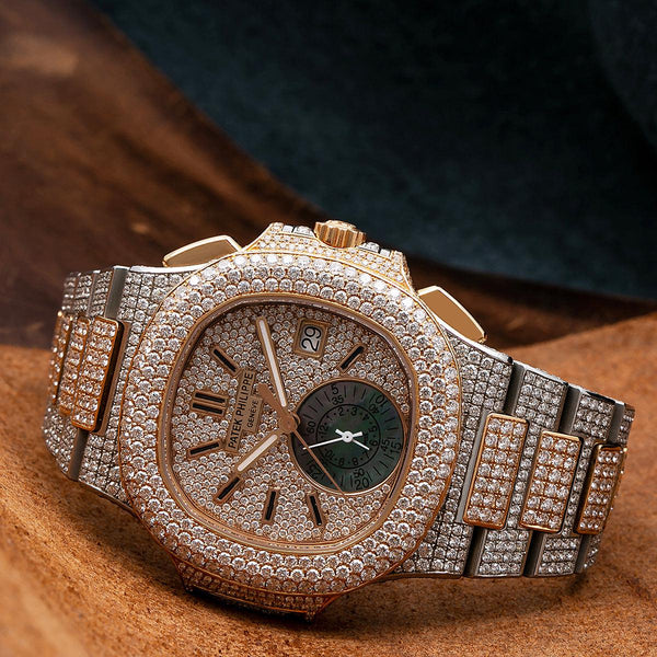 Patek Philippe Nautilus 18k Rose Gold All Baguette Diamond Watch