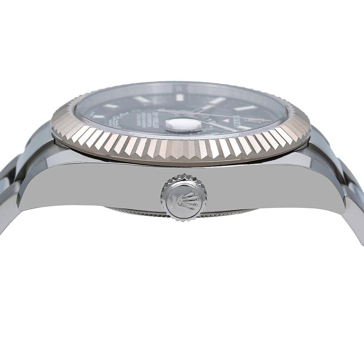 Rolex Sky-Dweller 42MM 326934 Black Dial Fluted Bezel Stainless Steel Oyster Bracelet