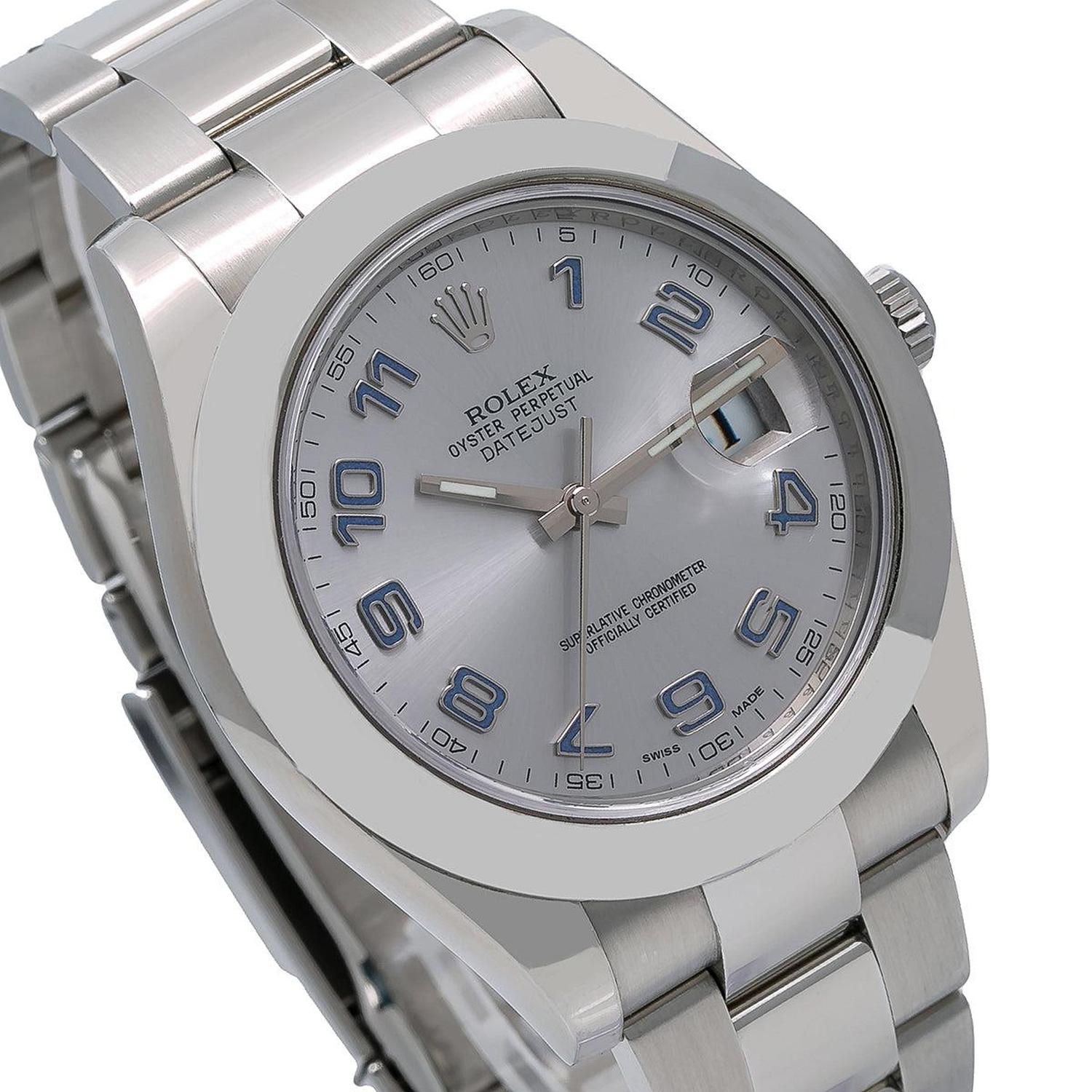 Rolex Datejust 41MM 116300 Silver Arabic Dial Smooth Bezel Stainless Steel Oyster Bracelet