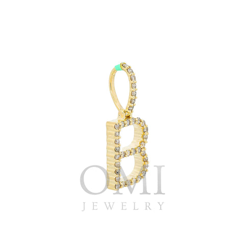 10K YELLOW GOLD LETTER B PENDANT WITH 1.55 CT DIAMONDS