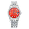 Rolex Datejust 16013 36MM Red Diamond Dial With Stainless Steel Bracelet