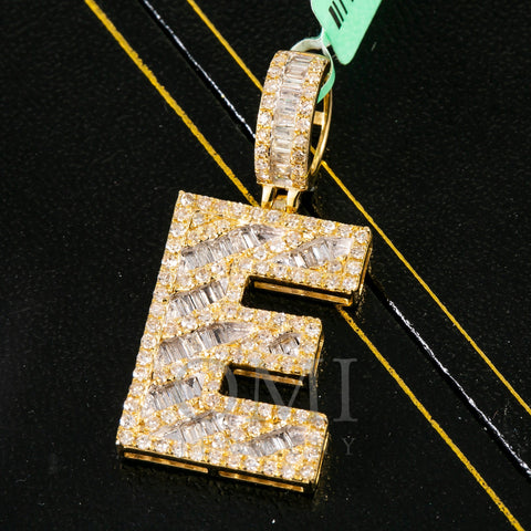 10K YELLOW GOLD LETTER E PENDANT WITH 2.56 CT DIAMONDS