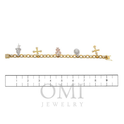 14K Yellow Gold Charm Bracelet Set With 18.25 CTW Diamonds