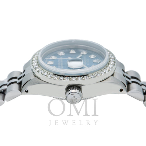 Ladies Rolex DteJust 26mm Blue Diamond Dial With Jubilee Stainless Steel Bracelet
