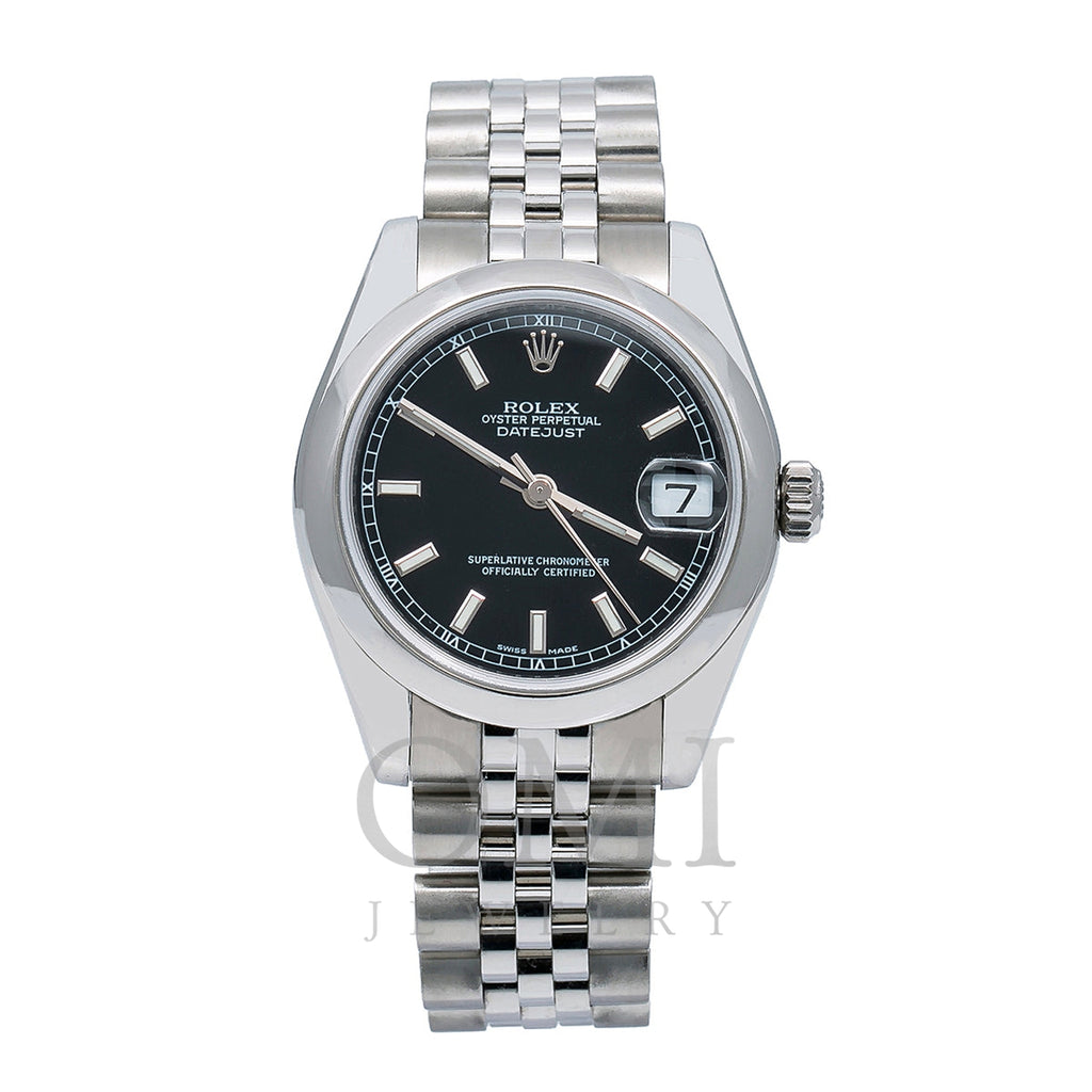 Rolex Lady-Datejust 178240 31MM Black Dial With Stainless Steel Jubilee Bracelet