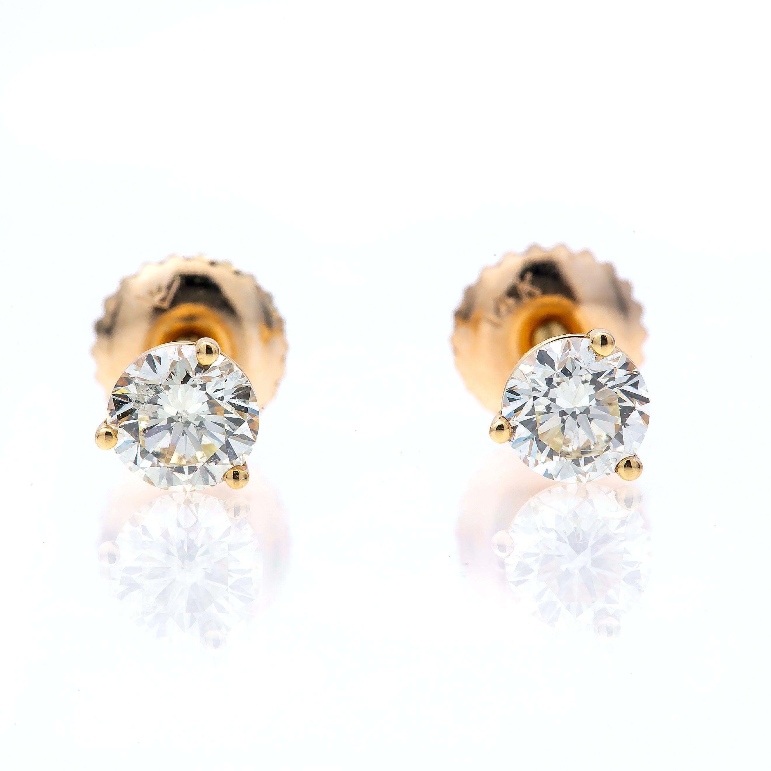 14K GOLD DIAMOND EARRINGS 0.74 CTW