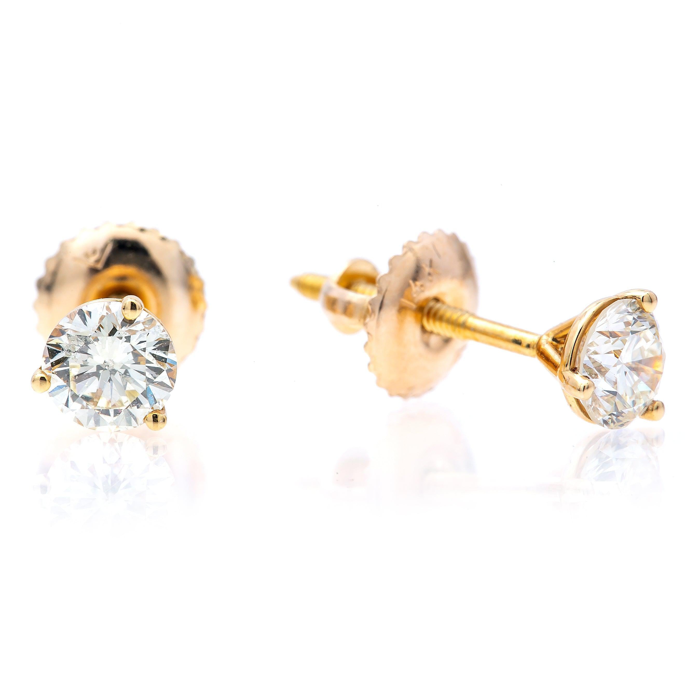 14K GOLD DIAMOND EARRINGS 0.74 CTW