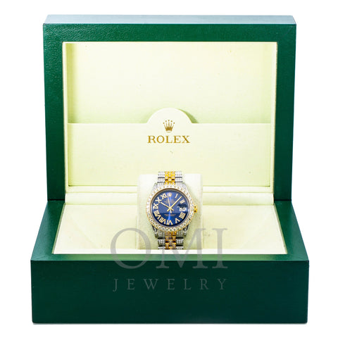 Rolex Datejust 1603 36MM Blue Diamond Dial With 8.75 CT Diamonds