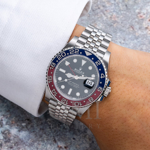 Rolex GMT Master II Pepsi Watch Blue and Red Ceramic Bezel with Jubilee Bracelet 40MM