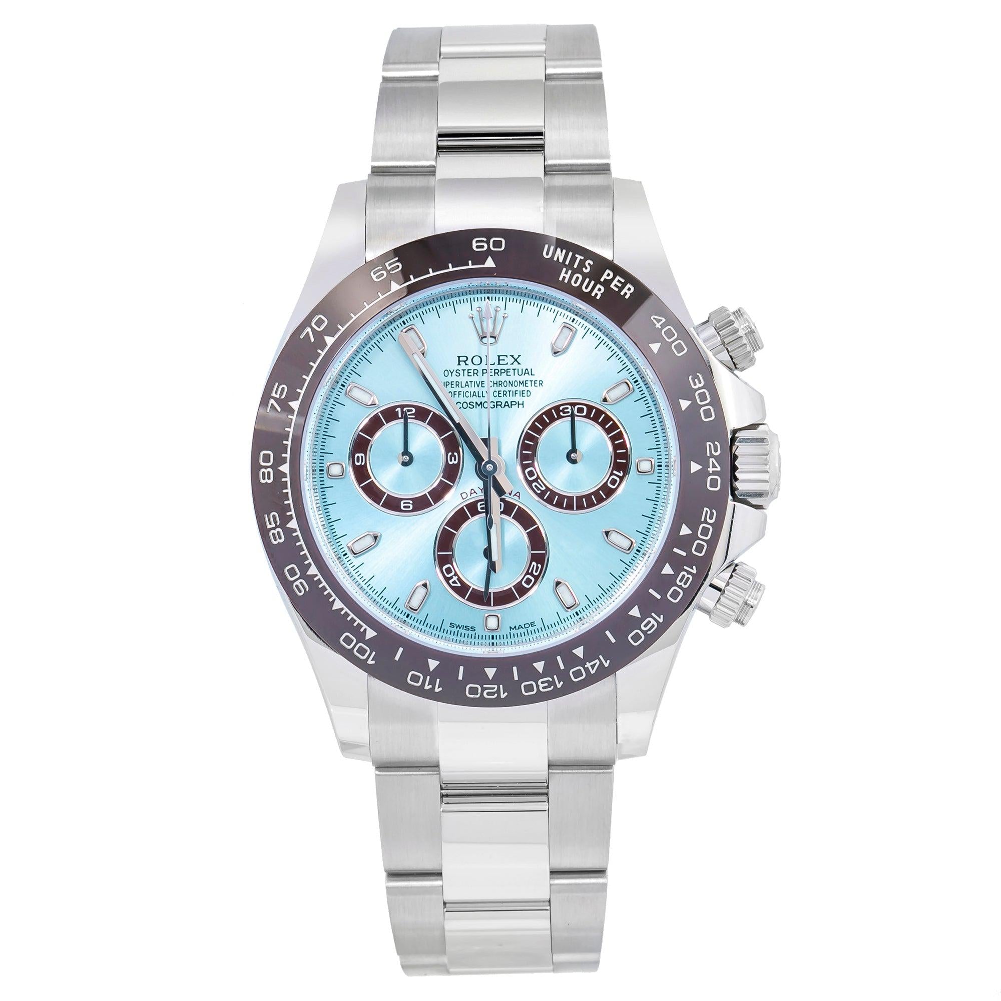 Rolex Cosmograph Daytona 40MM 116506 Ice Blue Dial Black Ceramic Bezel Platinum Oyster Bracelet