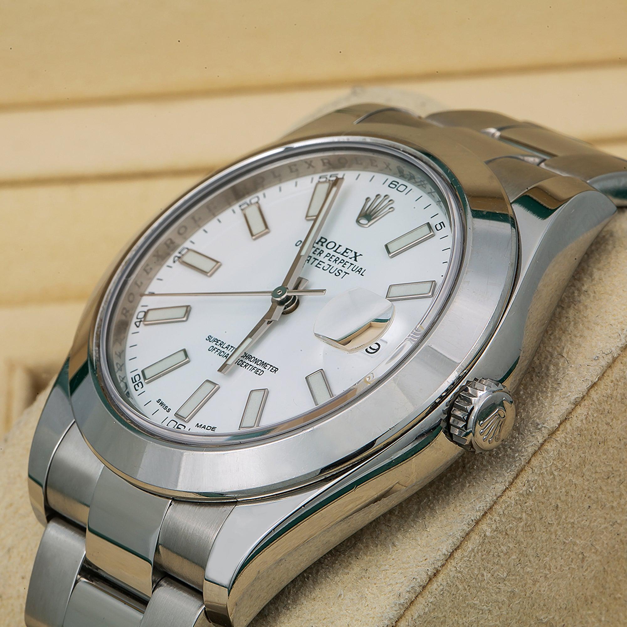 Rolex Datejust 41MM 116300 White Dial Smooth Bezel Stainless Steel Oyster Bracelet