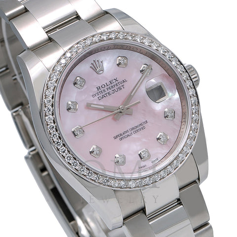 Rolex Datejust Diamond Watch, 116234 36mm, Pink Diamond Dial With 1.20 CT Diamonds