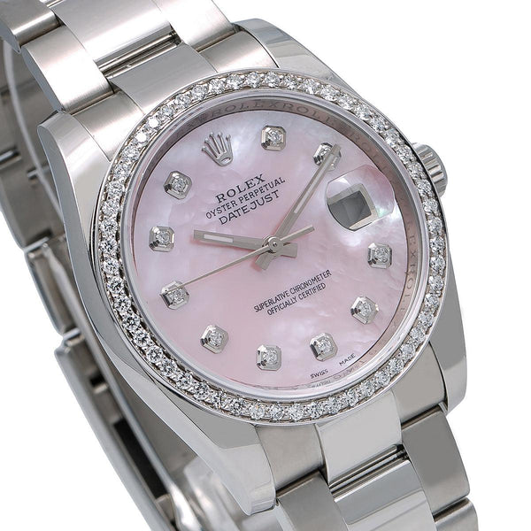 Rolex Datejust Diamond Watch, 116234 36mm, Pink Diamond Dial With 1.20 ...