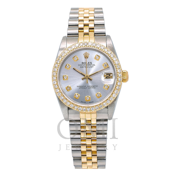 Rolex Lady-Datejust 68273 31MM Silver Diamond Dial With Two Tone Bracelet