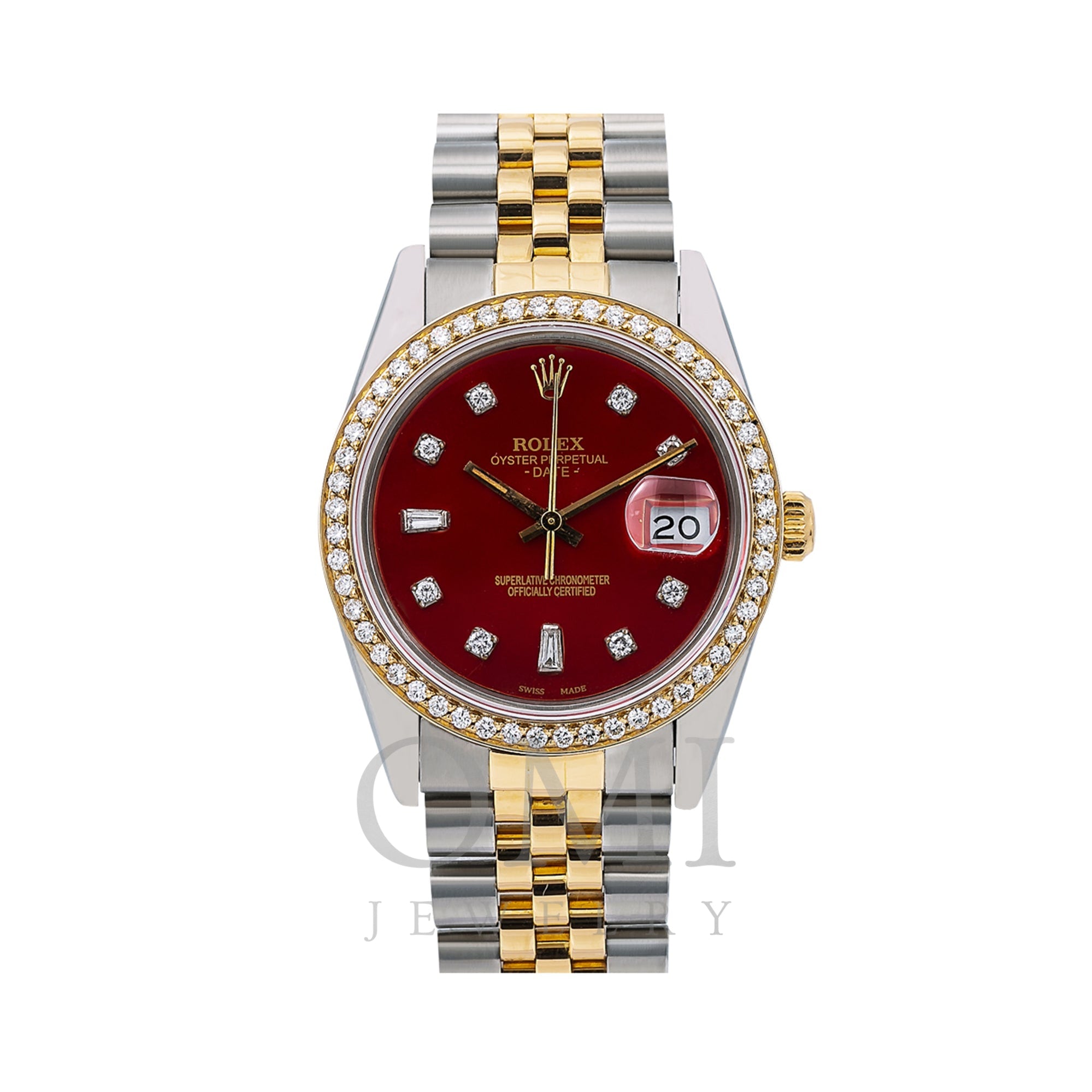 vinter Et hundrede år flod Rolex Oyster Perpetual Diamond Watch, Date 15053 34mm, Red Diamond Dia -  OMI Jewelry