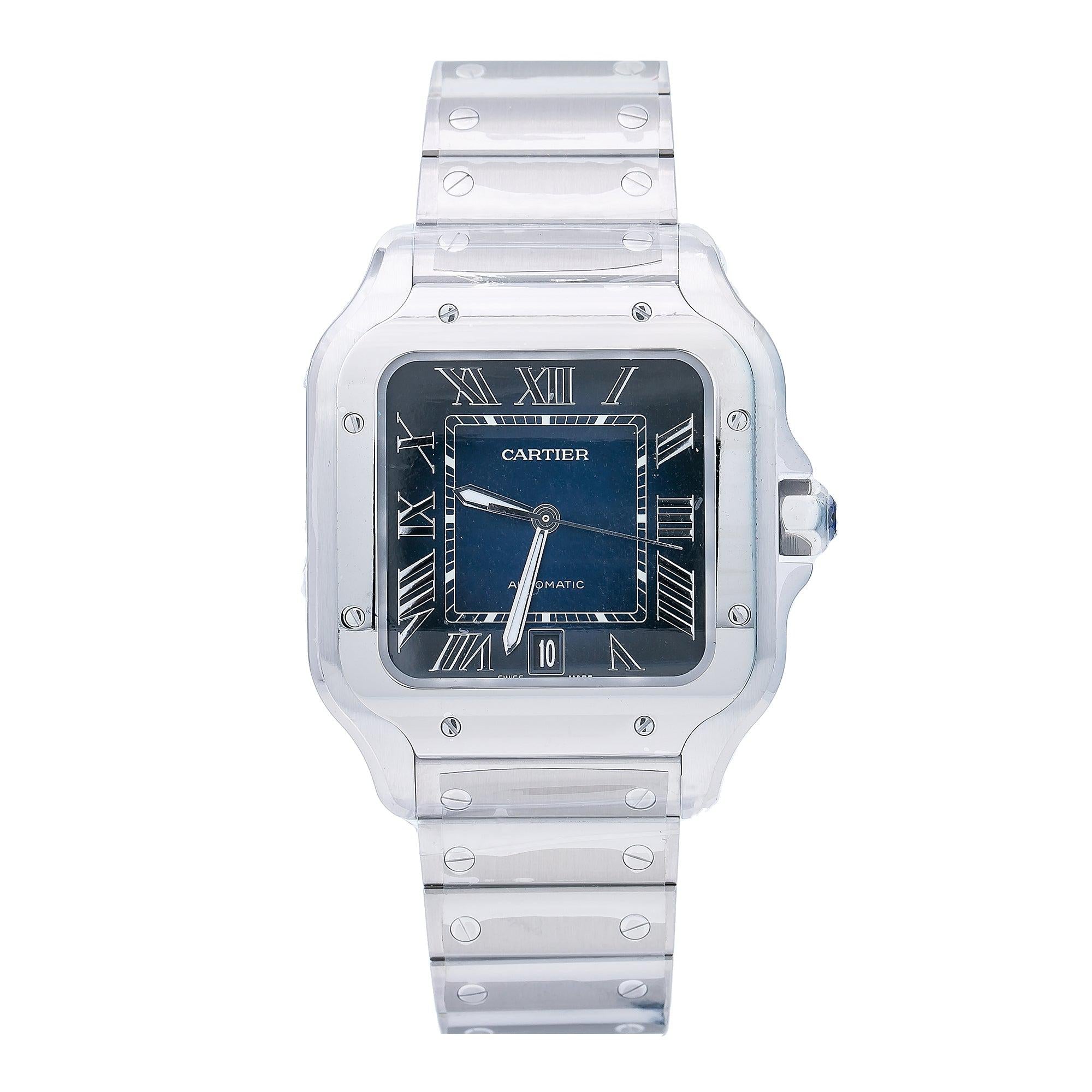 Cartier Santos 39.8MM WSSA0030 Blue Roman Dial Stainless Steel Bracelet