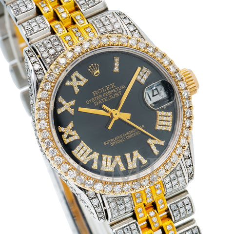 Rolex Lady-Datejust 68273 31MM Black Diamond Dial With Two Tone Bracelet