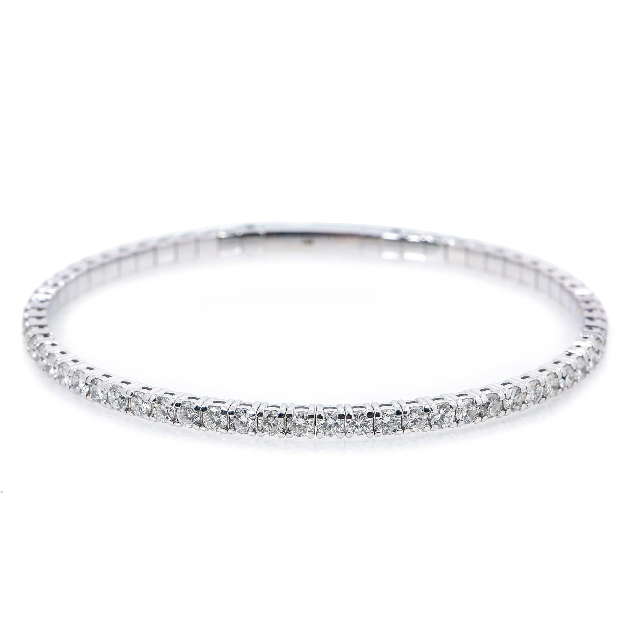 14K WHITE GOLD TENNIS BRACELET WITH 4.06 CT SEVEN POINTERS DIAMONDS