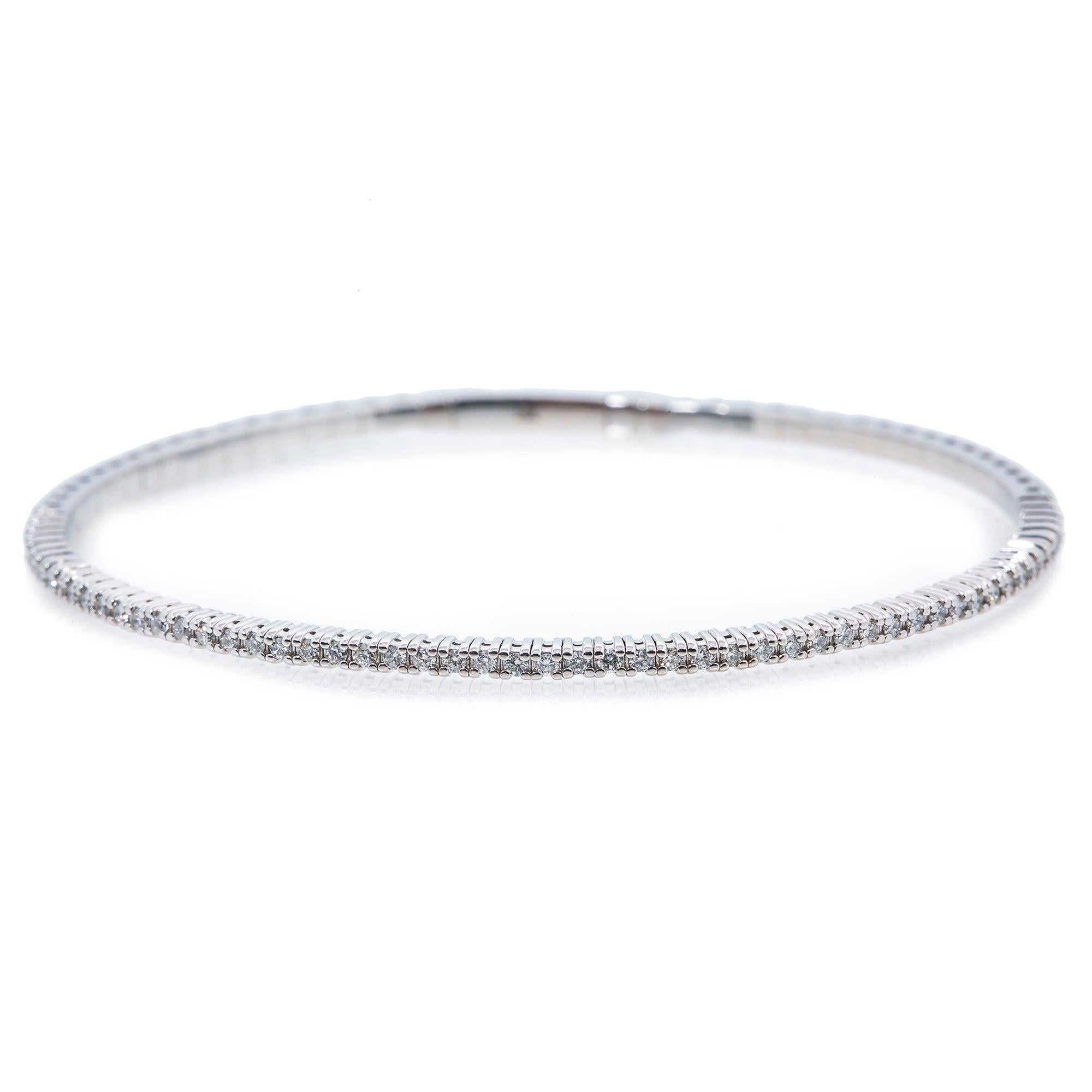 14K White Gold Women's Bracelet with 0.5 CT , 56 One Pointers Diamonds