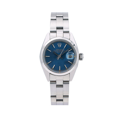 Rolex Oyster Perpetual Date 6916 26MM Blue Dial With Stainless Steel Oyster Bracelet