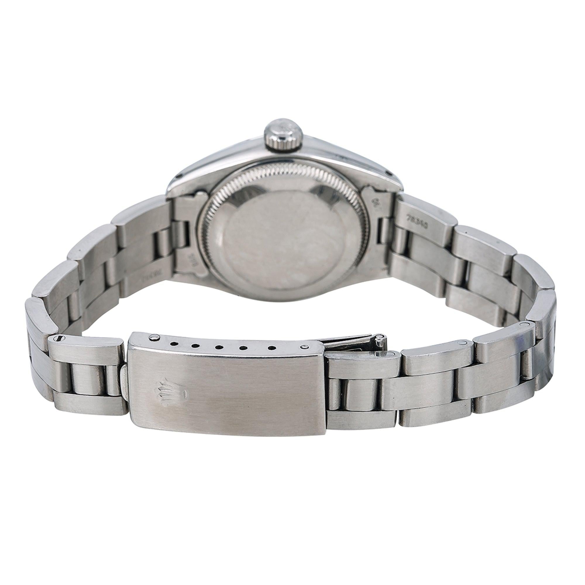 Rolex Date 26MM 6916 Blue Dial Smooth Bezel Stainless Steel Oyster Bracelet