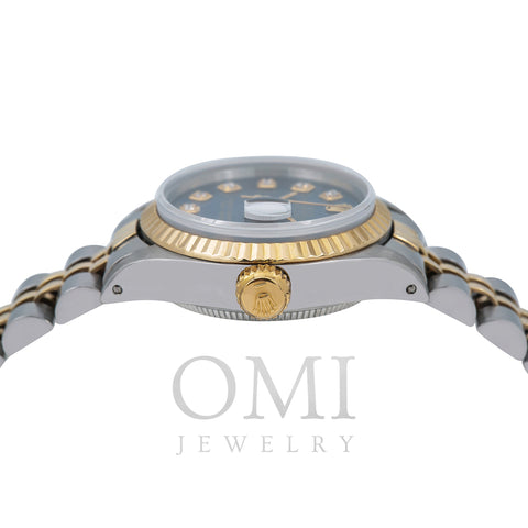Rolex Datejust Diamond Watch  6917 26mm Blue Diamond Dial With Two Tone Jubilee Bracelet