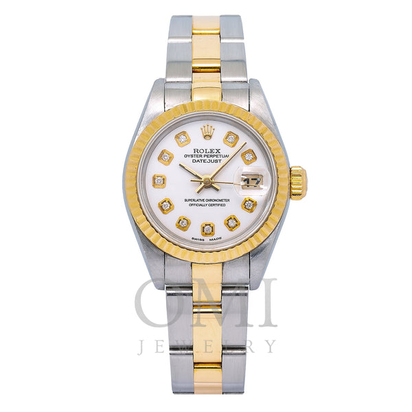 Rolex DateJust  26MM White Diamond Dial With Two Tone Oyster Bracelet