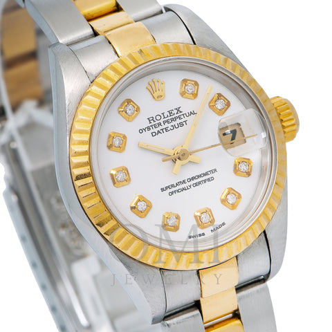 Rolex DateJust  26MM White Diamond Dial With Two Tone Oyster Bracelet