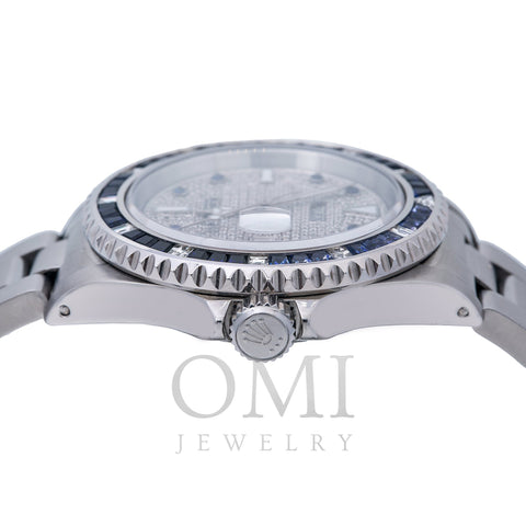Rolex Submariner Date 16610 40MM Silver Diamond Dial With Stainless Steel Oyster Bracelet