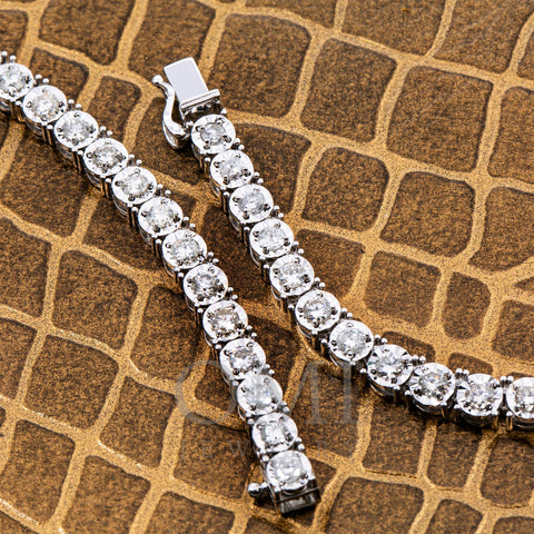 14K White Gold Men's Chain with 11.92 CT , 133 One  Pointers Diamonds