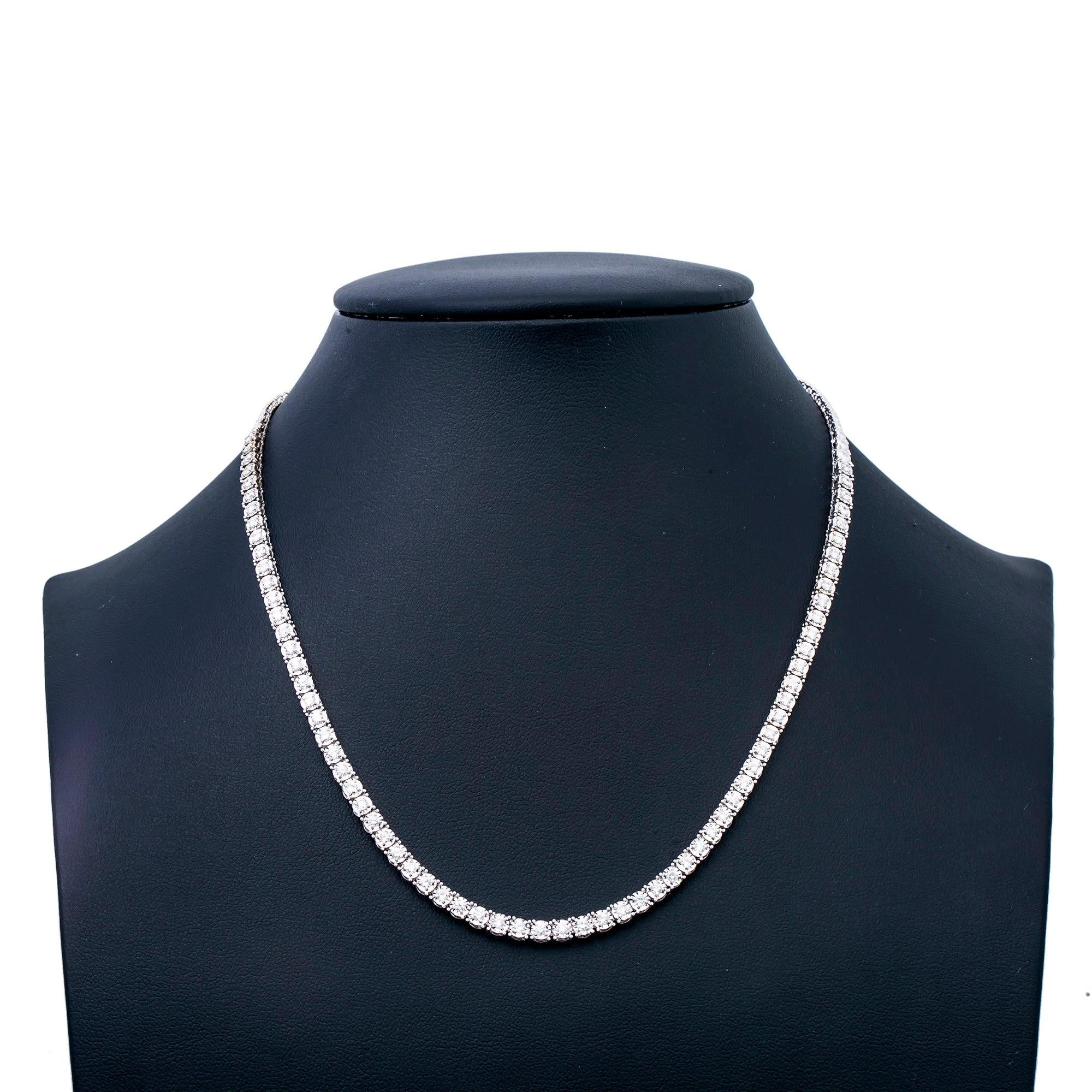 14K White Gold Unisex Chain with 2.02 CT , 69 - 0.3 Pointers Diamonds