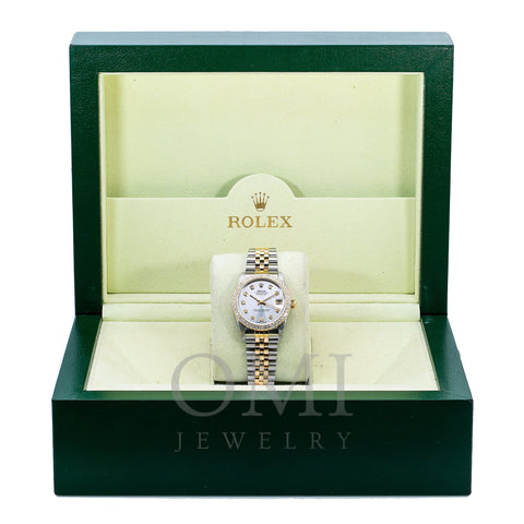 Rolex Lady-Datejust 68273 31MM Silver Diamond Dial With Two Tone Bracelet