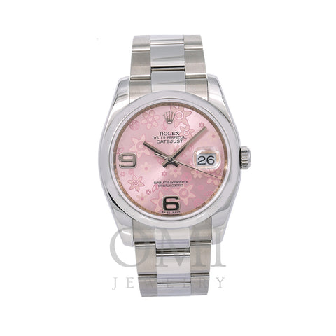 Rolex Datejust 116200 36MM Pink Floral Dial With Stainless Steel Oyster Bracelet