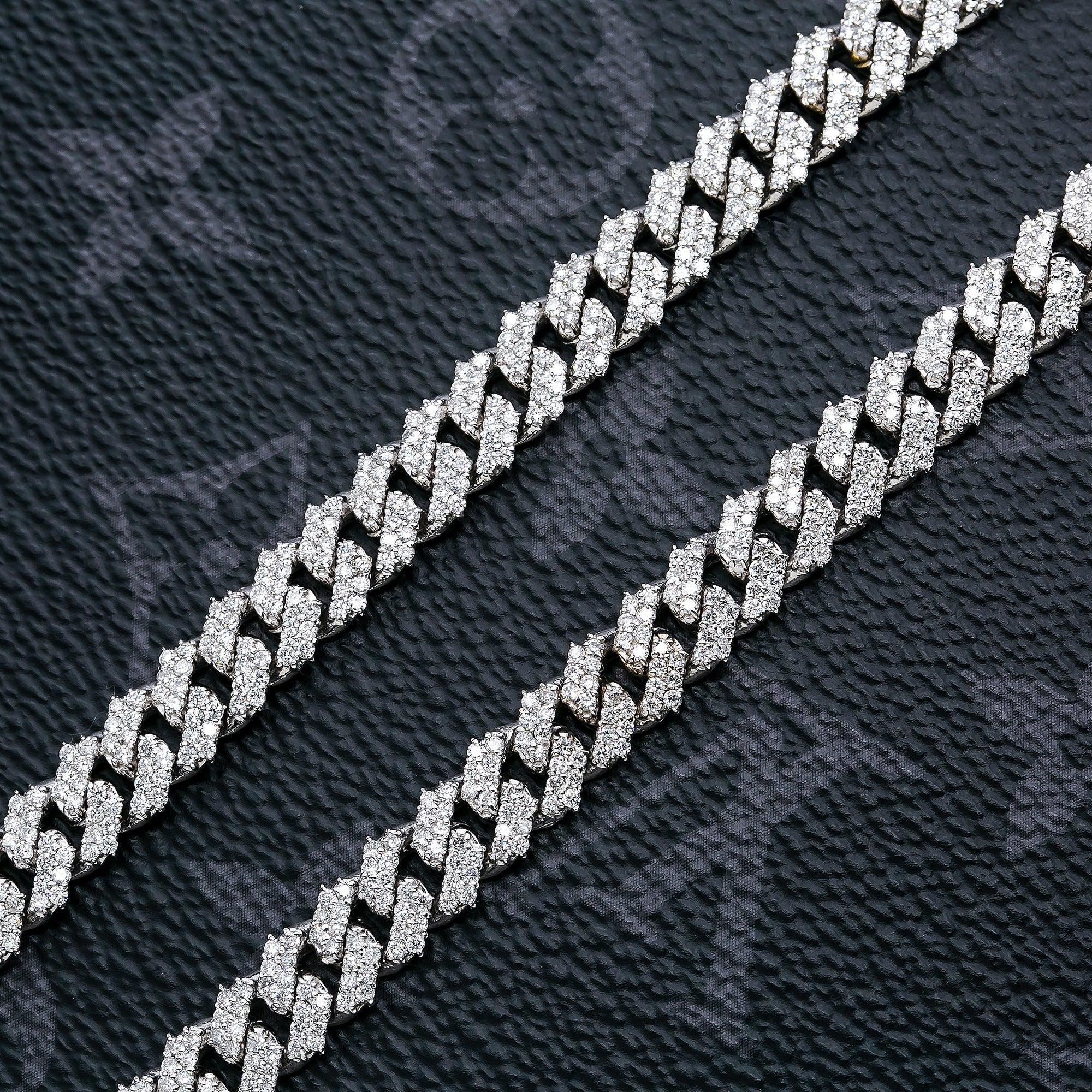 10K WHITE GOLD 22" | 7MM CUBAN CHAIN WITH 15.75 CT DIAMONDS