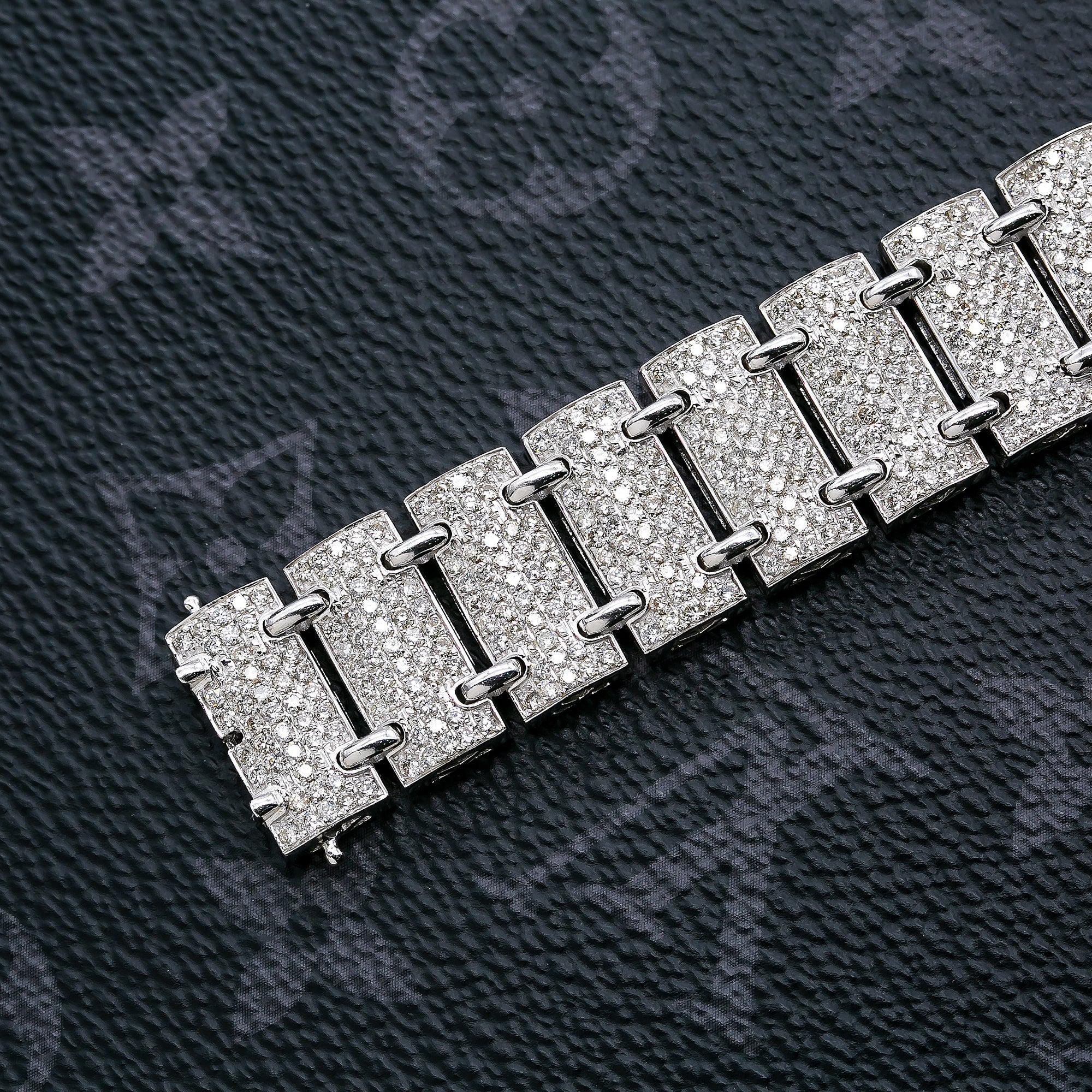 14K WHITE GOLD 8.5" BRACELET WITH 15.56 CT DIAMONDS
