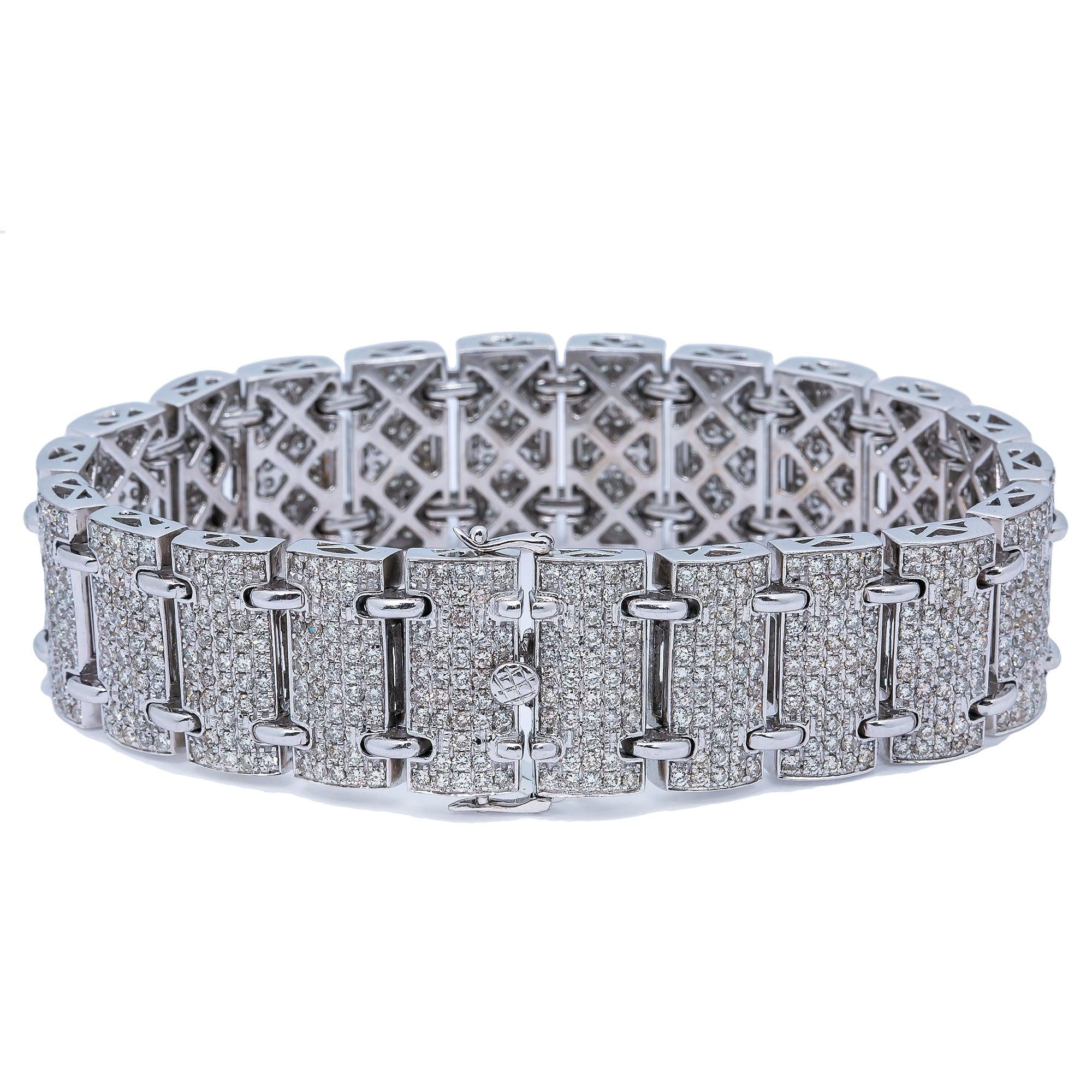 14K WHITE GOLD 8.5" BRACELET WITH 15.56 CT DIAMONDS