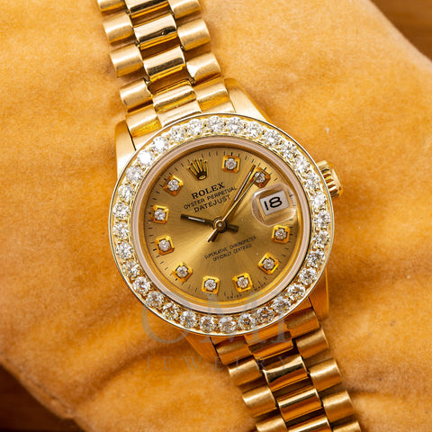 ROLEX OYSTER PERPETUAL DATEJUST Presidential 26mm 18K Yellow Gold DIAMOND  Dial Watch