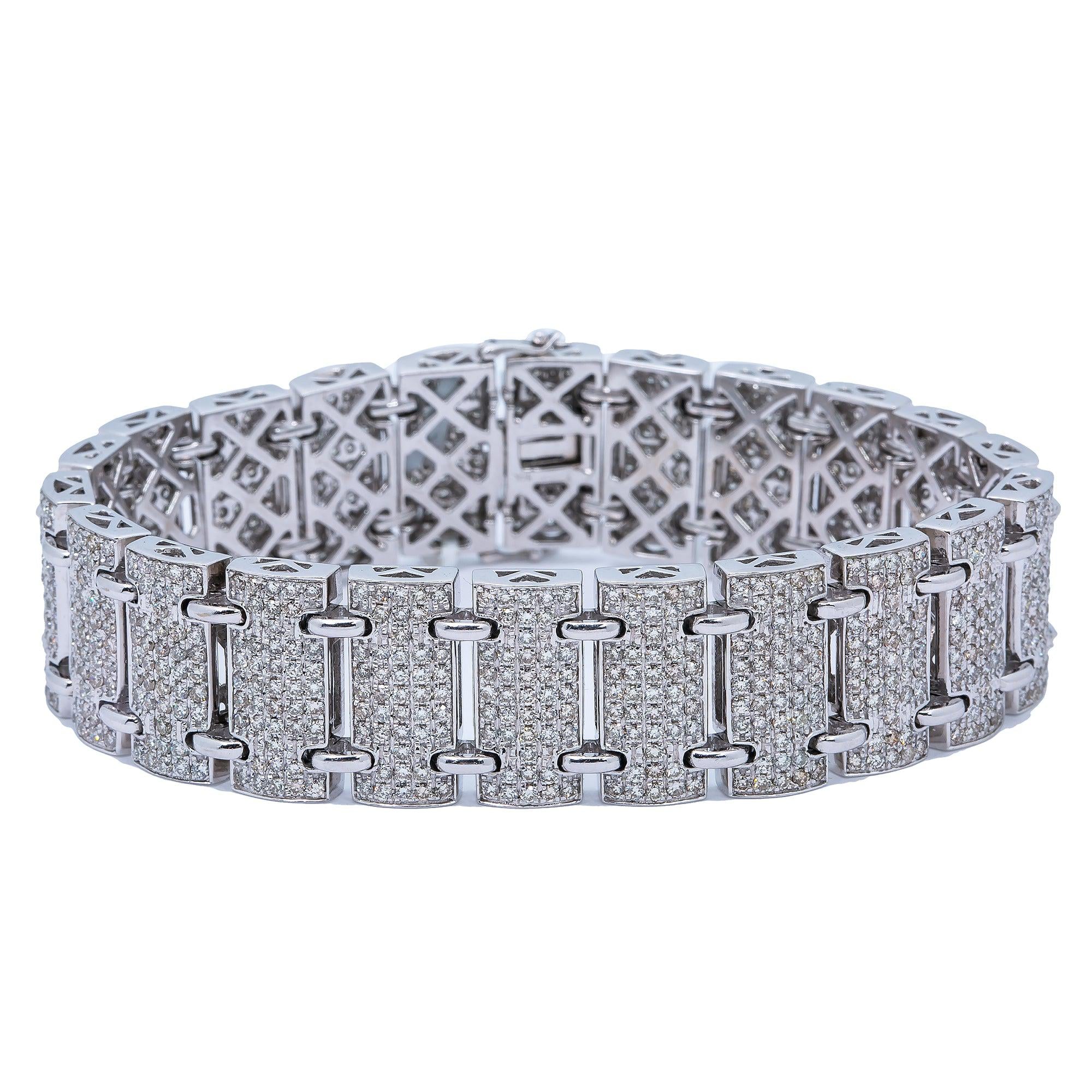 14K WHITE GOLD 8.5" BRACELET WITH 15.56 CT DIAMONDS