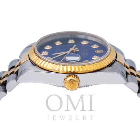 Rolex Lady-Datejust 68273 31MM Blue Diamond Dial With Two Tone Jubilee Bracelet