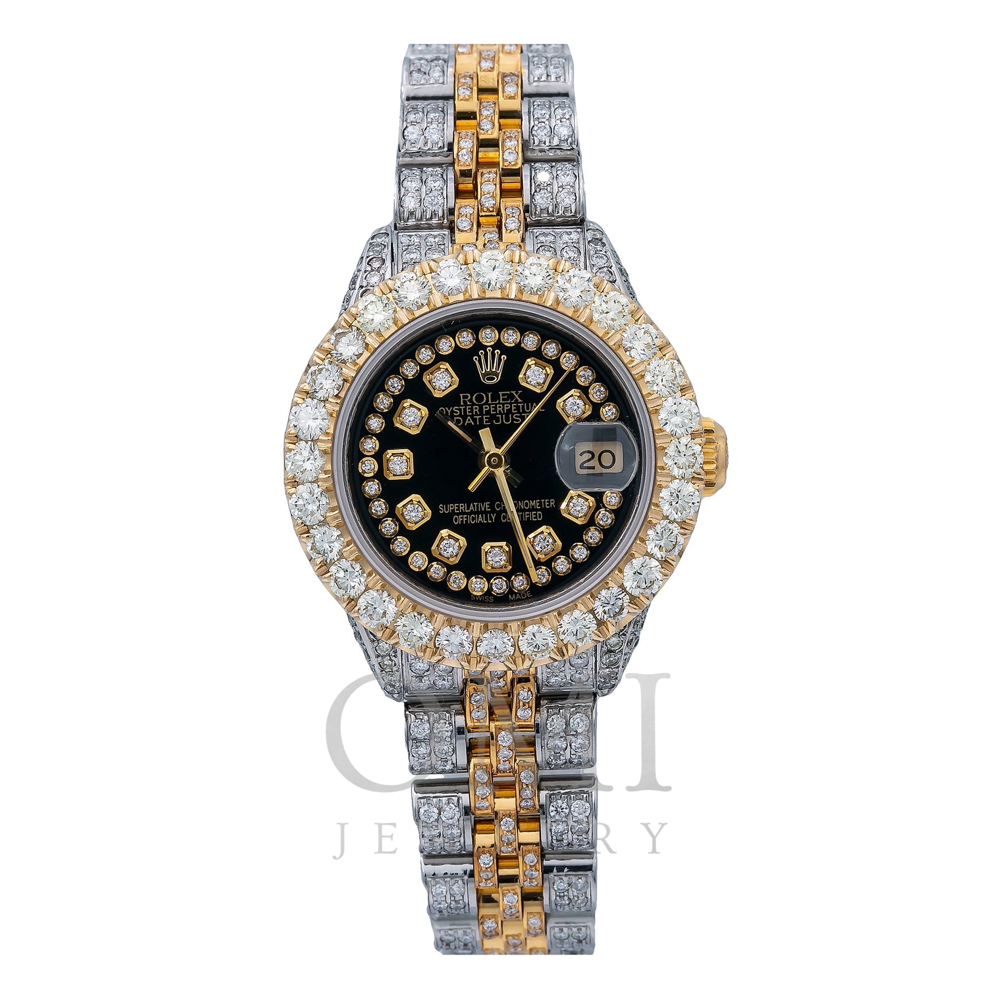 Iced Out Rolex Datejust 26MM Diamond Dial With 5.25 CT Diamonds - OMI Jewelry