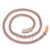 14K ROSE GOLD 22" | 8MM CUBAN CHAIN PRONG SET WITH 24.95 CT DIAMONDS