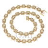 14K YELLOW GOLD 22" BAGUETTE CHAIN WITH 18 CT DIAMONDS