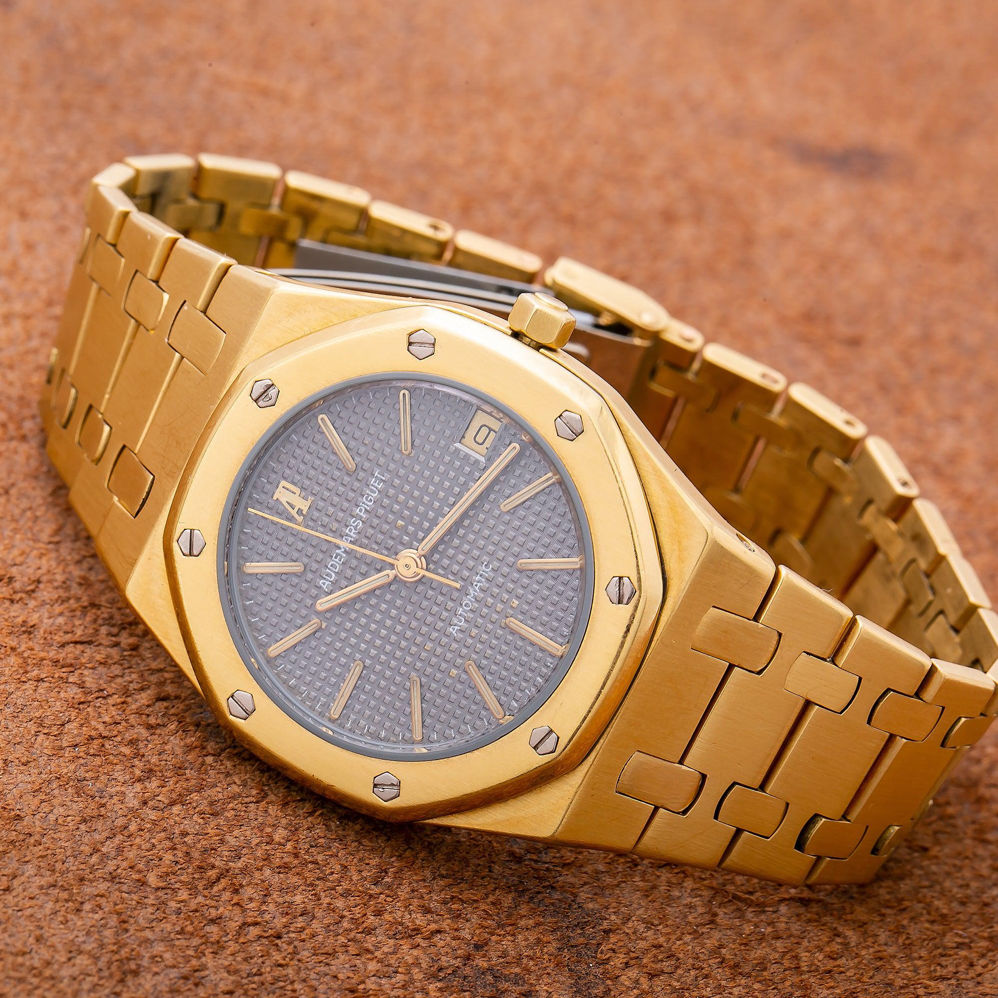 Audemars Piguet Royal Oak 33MM 67600BA Gray Dial Yellow Gold Bezel 18K Yellow Gold Bracelet