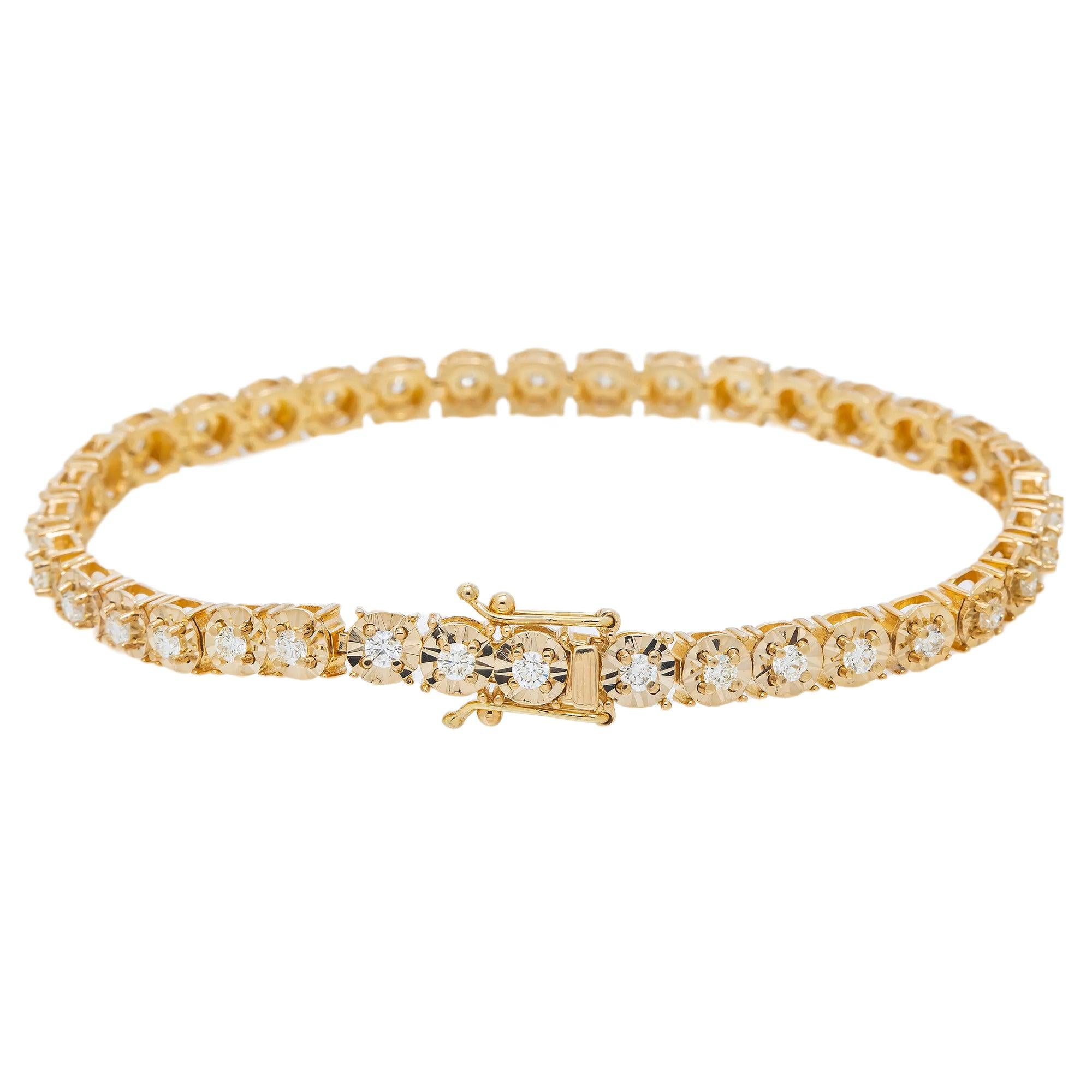 14K GOLD TENNIS BRACELET 2.03 CT DIAMONDS
