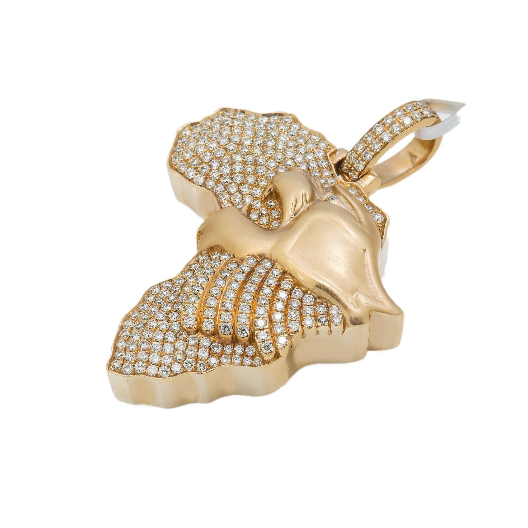 14K GOLD DIAMOND COUGAR PENDANT 2.15 CT