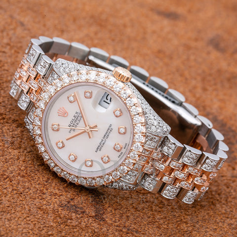 Rolex Lady-Datejust 178271 31MM White Diamond Dial With 11.25 CT Diamonds
