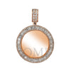 10K ROSE GOLD BAGUETTE AND ROUND DIAMOND CIRCLE PICTURE PENDANT 2.15 CT