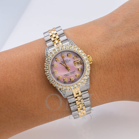Rolex Lady-Datejust 69173 26MM Pink Diamond Dial With 2.75 CT Diamonds