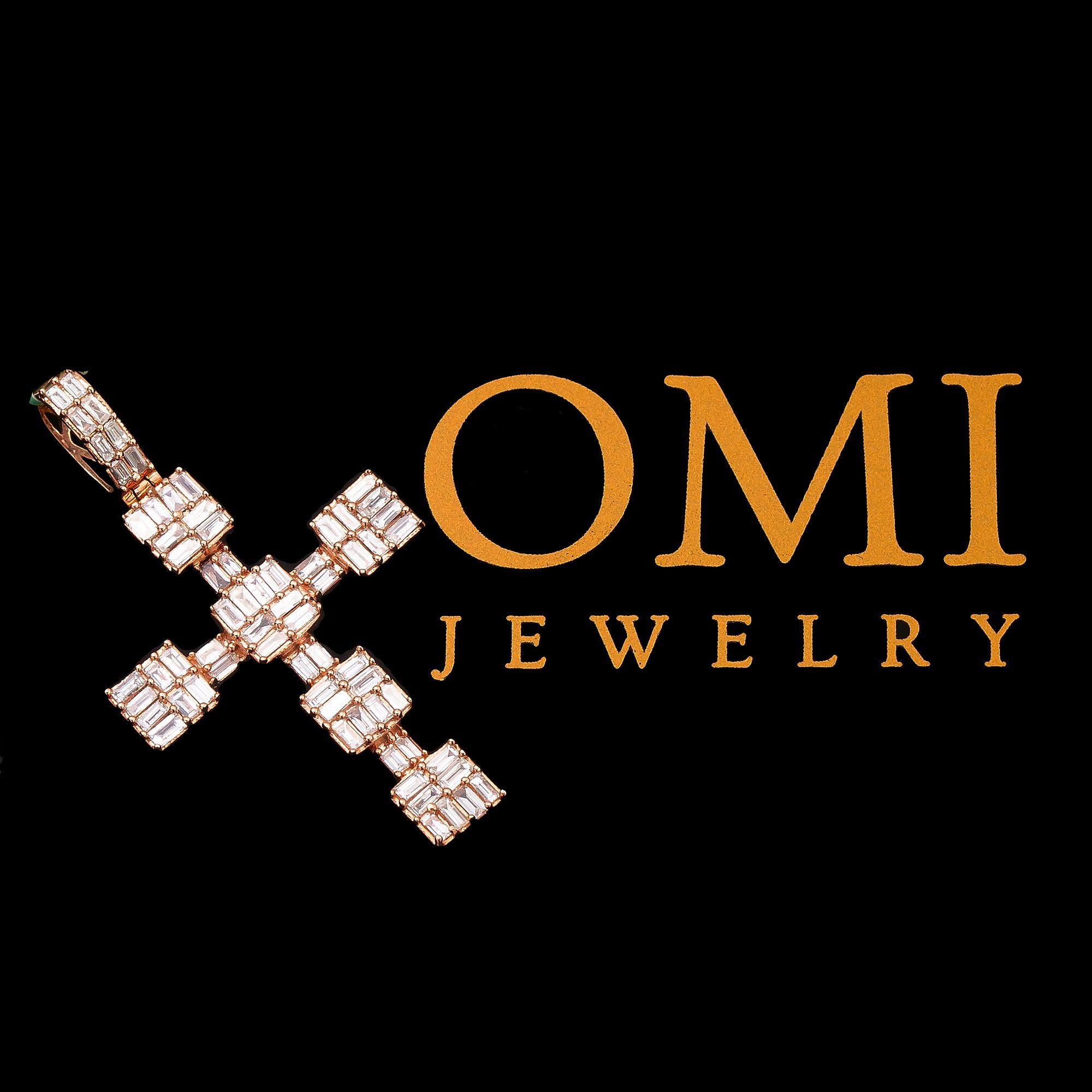 10K ROSE GOLD CROSS PENDANT WITH 1.20 CT DIAMONDS